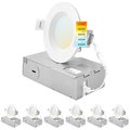 Luxrite 3 Inch Ultra Thin LED Recessed Downlights 5 CCT Selectable 2700K-5000K 6W 400LM Dimmable 6-Pack LR23730-6PK